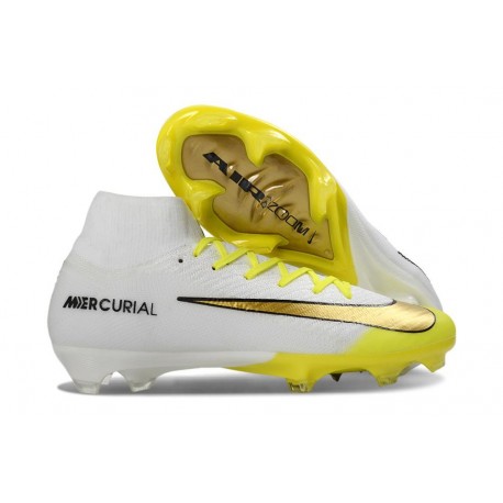 Zapatos de Fútbol Nike Mercurial Superfly X Elite FG Blanco Dorada Amarillo