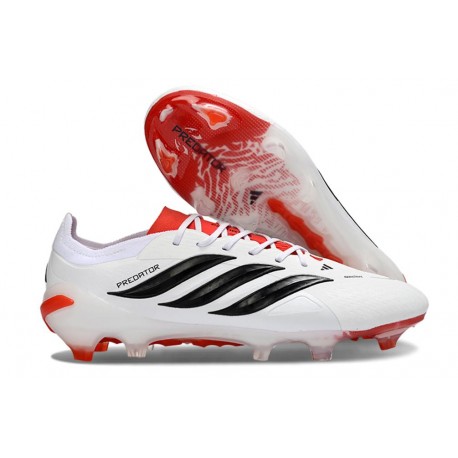 Bota de Futbol adidas Predator 26 Elite FG Blanco Negro Rojo