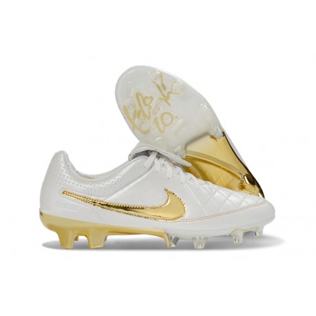 Zapatos Nike Tiempo Maestro Elite FG Blanco Dorada