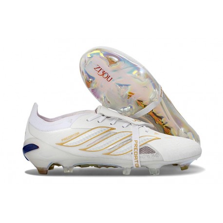 Zapatillas adidas Predator 26 Elite FT FG Blanco Dorada