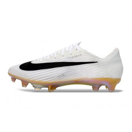 Zapatos de Fútbol Nike Mercurial Vapor 17 Elite FG Blanco Negro Dorado