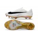 Zapatos de Fútbol Nike Mercurial Vapor 17 Elite FG Blanco Negro Dorado
