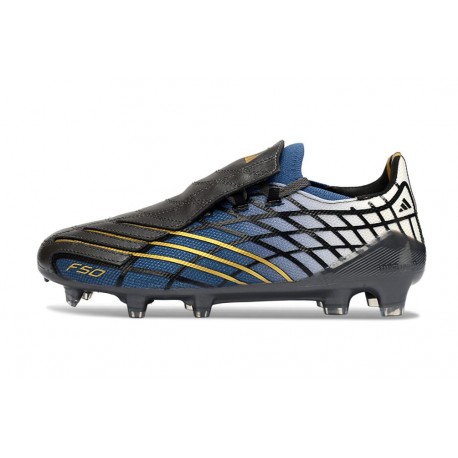 Tacos de Futbol adidas F50 Spider Elite FG Negro Dorada Azul
