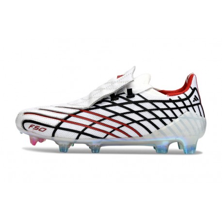 Tacos de Futbol adidas F50 Spider Elite FG Blanco Negro Rojo
