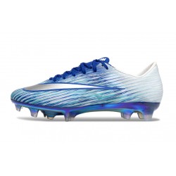 Zapatos de Fútbol Nike Mercurial Vapor 17 Elite FG Azul Blanco Plateada
