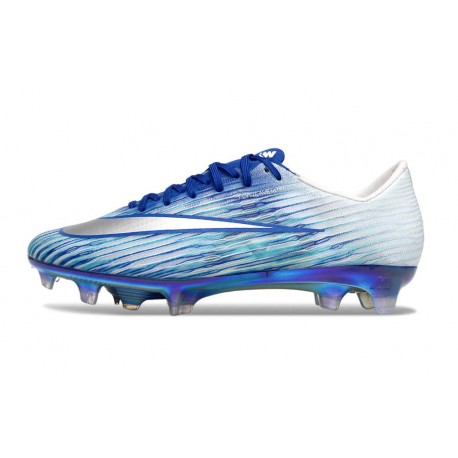 Zapatos de Fútbol Nike Mercurial Vapor 17 Elite FG Azul Blanco Plateada