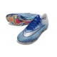 Zapatos de Fútbol Nike Mercurial Vapor 17 Elite FG Azul Blanco Plateada