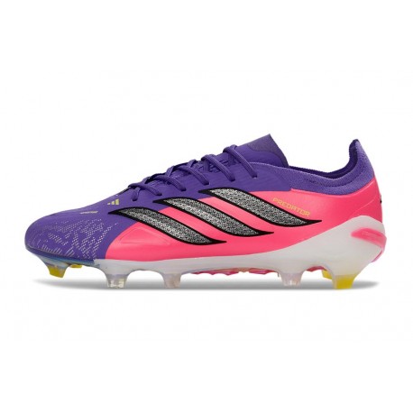 Zapatos de Fútbol adidas Predator Elite L FG Violeta Rosa Negro