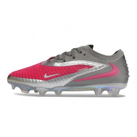 Zapatillas de Fútbol Nike Phantom 6 Elite L FG Hyper Pink Plata Metálica Gris