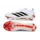 Bota de Futbol adidas Predator Elite Laceless FG Blanco Negro Rojo