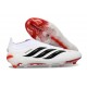 Bota de Futbol adidas Predator Elite Laceless FG Blanco Negro Rojo
