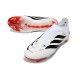 Bota de Futbol adidas Predator Elite Laceless FG Blanco Negro Rojo