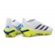 Bota de Futbol adidas Predator Elite Laceless FG Blanco Azul Amarillo