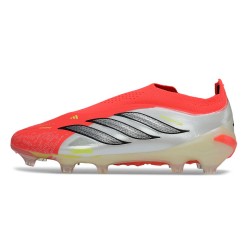 Bota adidas Predator Elite Laceless FG Rojo Lúcido Negro Ftwr Blanco