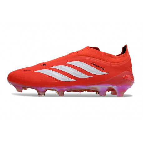 Bota de Futbol adidas Predator Elite Laceless FG Rojo Blanco