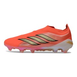 Bota de Futbol adidas Predator Elite Laceless FG Solar Turbo Cromo Termal Negro
