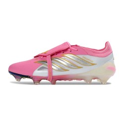 Botines de Futbol adidas Predator 26 Elite FT FG Rosa Blanco Plateada