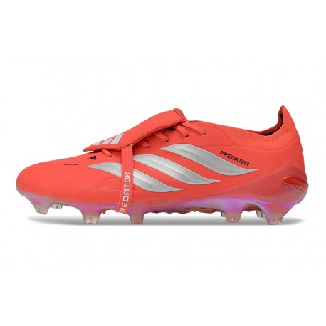 Botines de Futbol adidas Predator 26 Elite FT FG Rojo Plateada