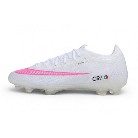 Zapatillas Nike Air Zoom Mercurial Vapor 17 Elite FG CR7 Blanco Rosa