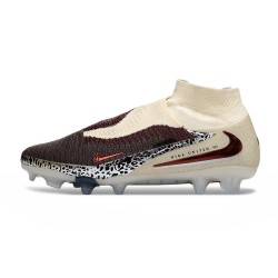 Tacos Nike Phantom 6 Elite High FG Flechazo Burdeos Rojo Univ Fósil