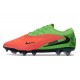 Zapatos de Fútbol Nike Phantom 6 Elite Low FG Hot Punch Negro Verde Strike