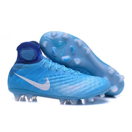 Nike Magista Obra 2 FG ACC Zapatos de Futbol - Azul Blanco