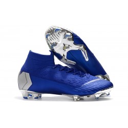 Nike Mercurial Superfly 6 Elite DF FG Zapatos de Fútbol - Azul Plata