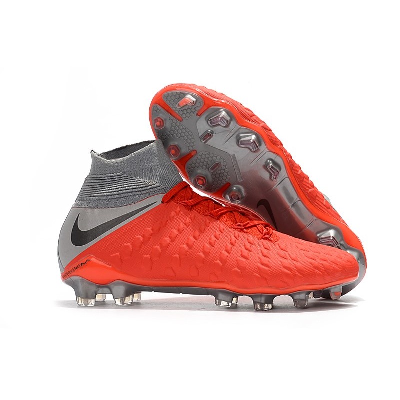 Nike Hypervenom Phantom 3 FG ACC Zapatos de Futbol - Rojo Gris