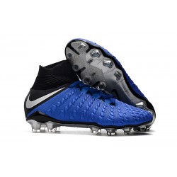 Nike Hypervenom Phantom 3 FG ACC Zapatos de Futbol - Azul Negro Plata