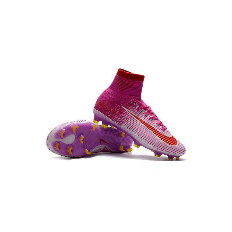 Nike Botas de fútbol Mercurial Superfly V Tacos FG -Rosa Rojo
