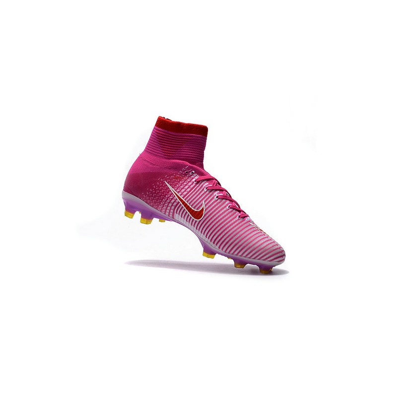 Nike Botas de fútbol Mercurial Superfly V Tacos FG -Rosa Rojo