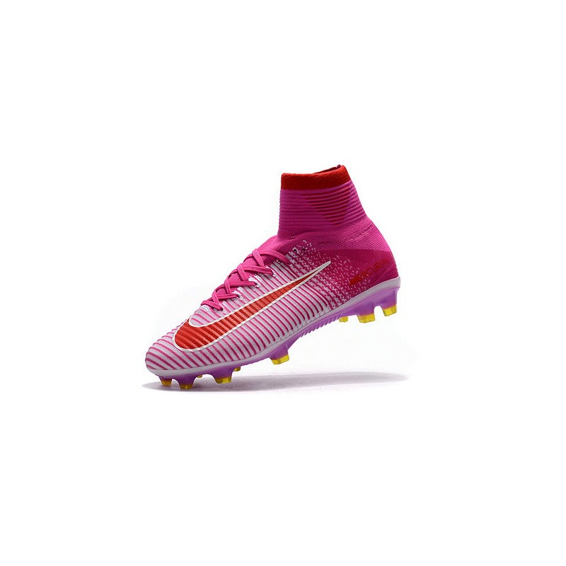 Nike Botas de fútbol Mercurial Superfly V Tacos FG -Rosa Rojo