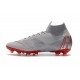Nike Zapatos Mercurial Superfly 6 Elite AG-Pro Gris Rojo