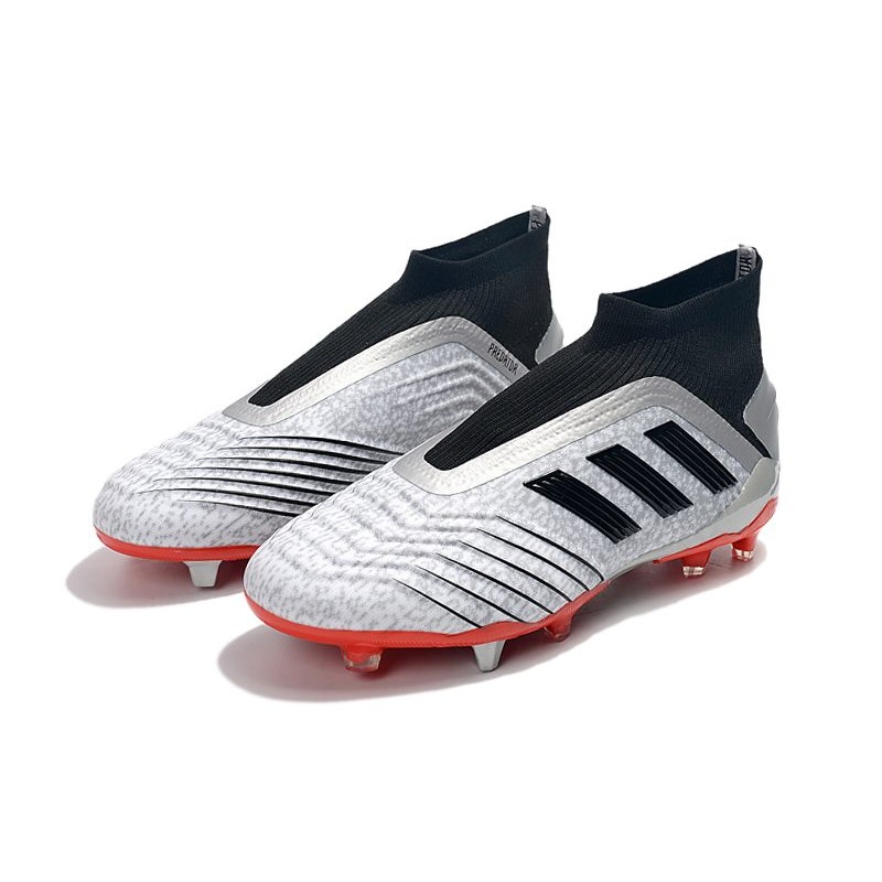 Zapatillas de Fútbol adidas Predator 19+ FG Plata Negro Rojo