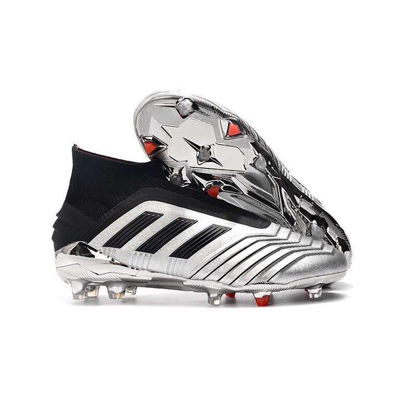 Zapatillas de Fútbol adidas Predator 19+ FG Plata Negro