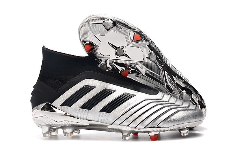 Zapatillas de Fútbol adidas Predator 19+ FG Plata Negro
