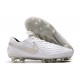 Zapatos de Fútbol Nike Tiempo Legend VIII Elite FG Blanco Platino Gris Lobo