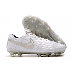 Zapatos de Fútbol Nike Tiempo Legend VIII Elite FG Blanco Platino Gris Lobo