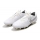 Zapatos de Fútbol Nike Tiempo Legend VIII Elite FG Blanco Platino Gris Lobo
