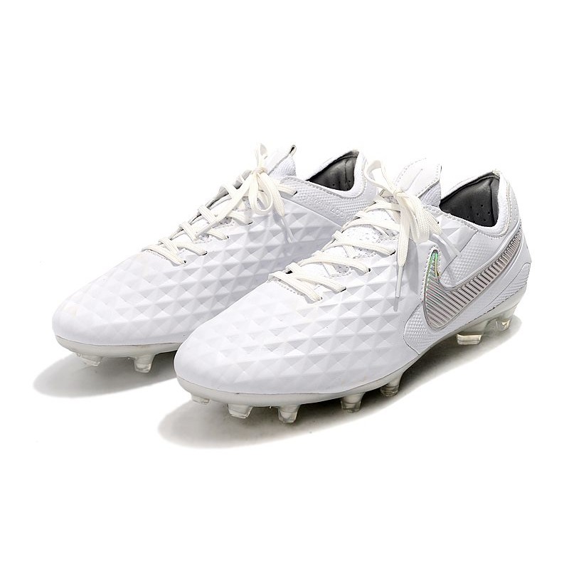 Zapatos de Fútbol Nike Tiempo Legend VIII Elite FG Blanco Platino Gris Lobo