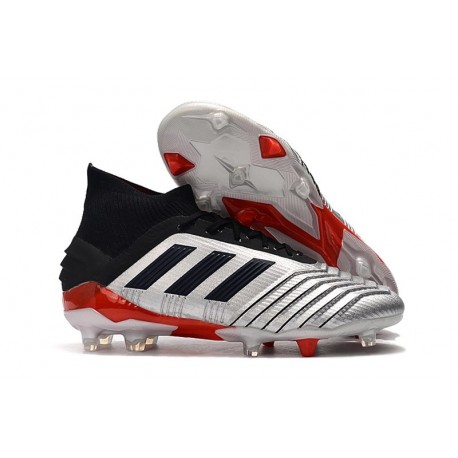 Tacón de Fútbol adidas Predator 19.1 FG - Metal Negro Rojo