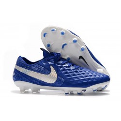 Zapatos de Fútbol Nike Tiempo Legend VIII Elite FG Azul Blanco