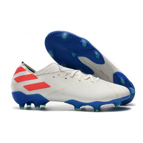 Bota de fútbol adidas Nemeziz 19.1 FG - Blanco Azul Rojo