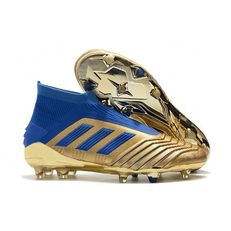 adidas Predator 19+ FG Zapatos de Fútbol - Oro Azul
