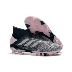 adidas Predator 19+ FG Zapatos de Fútbol - Negro Gris Rosa