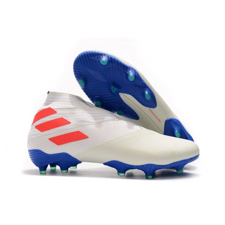 Zapatillas de Fútbol Adidas Nemeziz 19+ FG - Blanco Naranja
