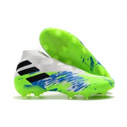 Adidas Botas de Fútbol Nemeziz 19+ FG - Blanco Dorado Metalizado Negro