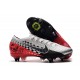 Botas Nike Mercurial Vapor 13 Elite SG-Pro Neymar Cromado Negro Rojo Platino