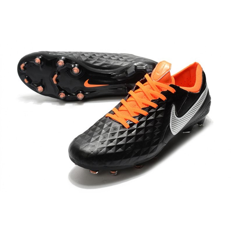 Zapatos de Fútbol Nike Tiempo Legend VIII Elite FG Negro Blanco Naranja