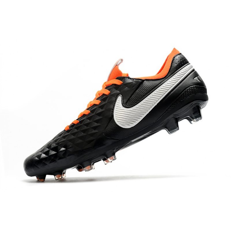 Zapatos de Fútbol Nike Tiempo Legend VIII Elite FG Negro Blanco Naranja